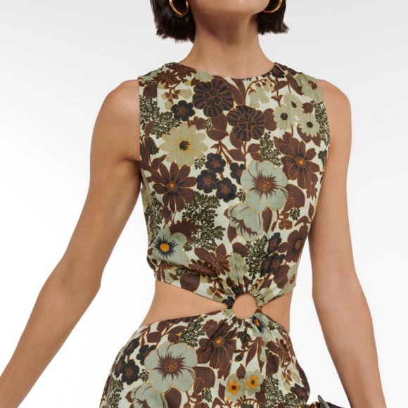 SIR the label Floral Cutout Dress - Black and Green - Picture 5 of 6